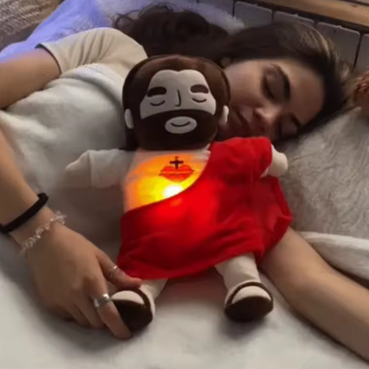 Jesus Rojo Peluche relajante (Luz y Sonido)