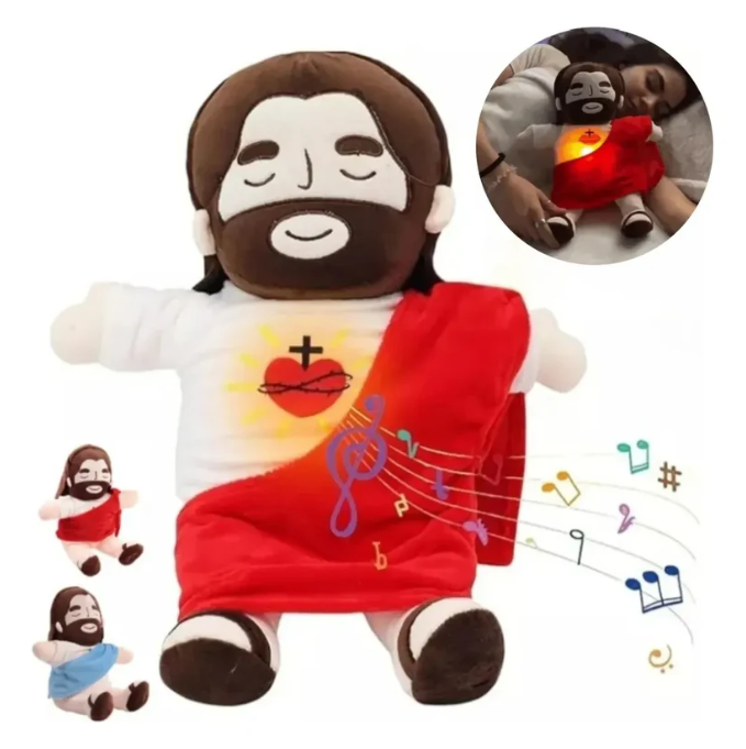Jesus Rojo Peluche relajante (Luz y Sonido)