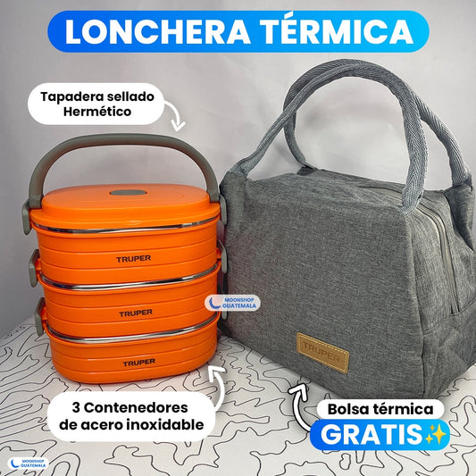 OFERTA🔥 Lonchera Térmica + Bolsa térmica GRATIS - Tu comida siempre Caliente