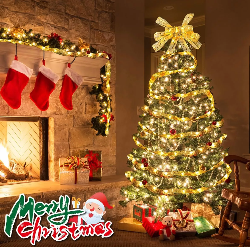 OFERTA 2x1 🎁 Listones Navideños con Luz LED 🎄 Perfectos para Árbol, Ventanas y más ✨