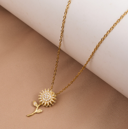 🌻 Collar de Girasol Giratorio✨