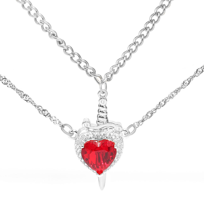 Collar Dúo de Corazón y Espada 🗡️❤️ 2 EN 1