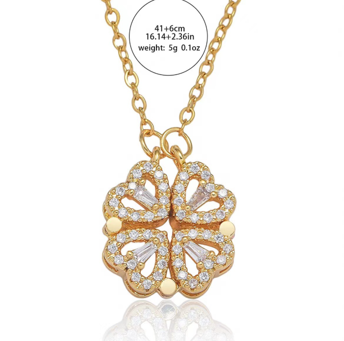 Collar Trébol de 4 Corazones 🍀❤️