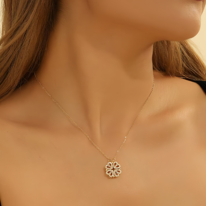 Collar Trébol de 4 Corazones 🍀❤️
