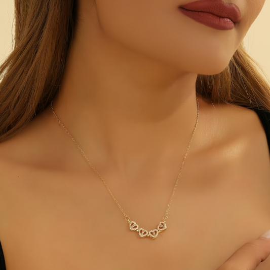Collar Trébol de 4 Corazones 🍀❤️✨