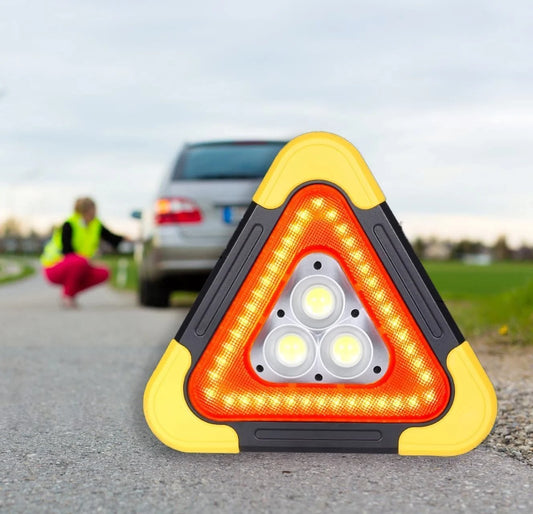 Triangulo De Emergencia Recargable Portatil Solar