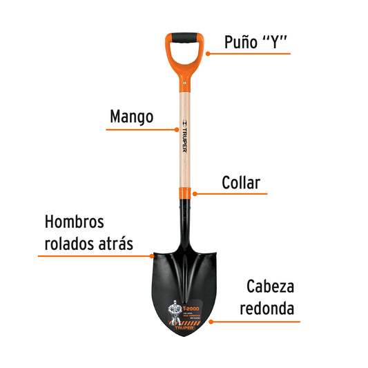 Pala redonda con mango "Y"TRUPER