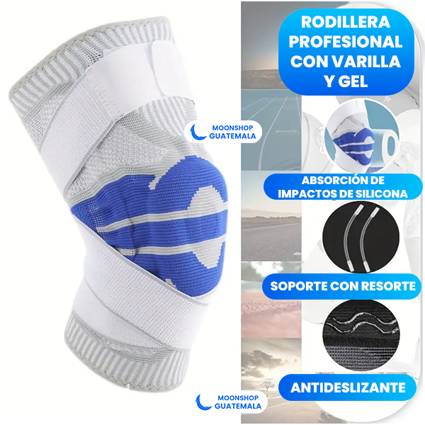 OFERTA 2X1 ⭐️ Rodillera Ortopédica con Dos Soportes de Varilla Metálica y Gel para Evitar Golpes