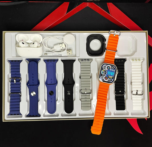 SmartWatch Ultra 2 + Audifonos + Ocho Correas