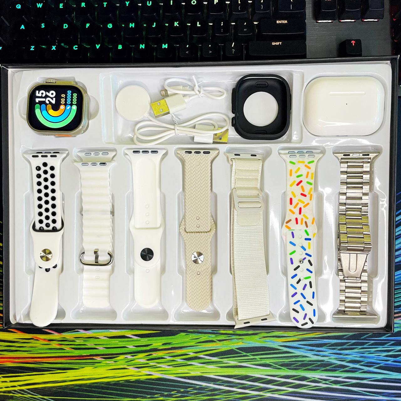 Smartwatch + 7 Pulseras + Audifonos