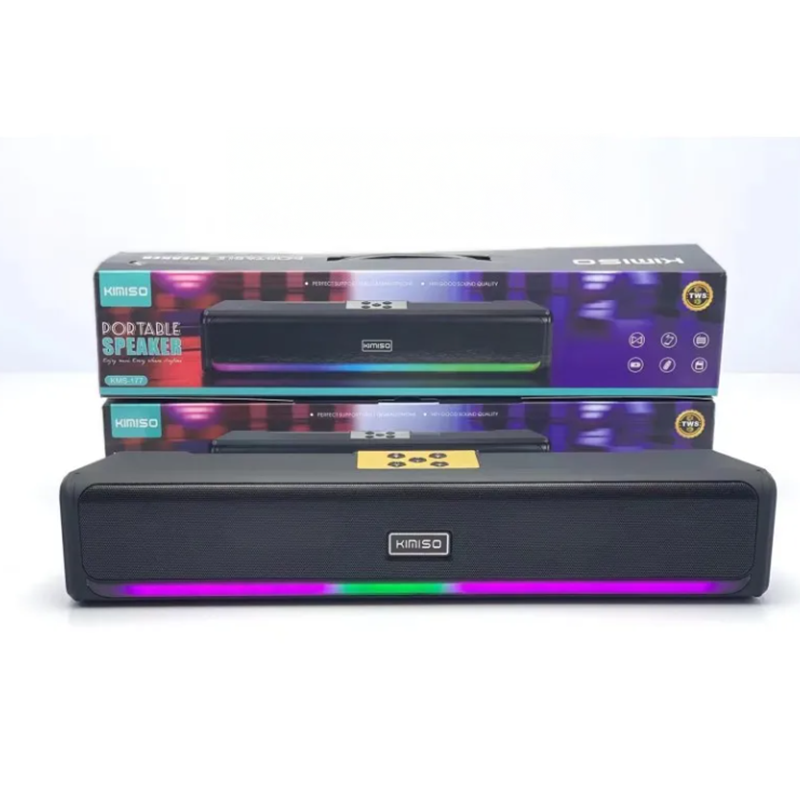 Barra de sonido elegante y portátil. Para sala, oficina y más.
