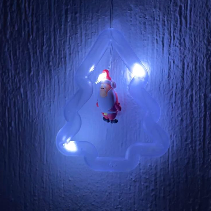 Serie Cascada Pino y Circulo con Personajes De Navidad Color Blanco - 4.5 METROS