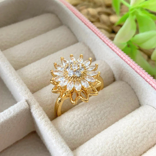 Anillo Girasol Giratorio Anti Estrés 🌻