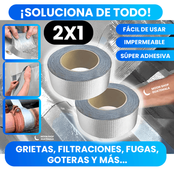 Cinta Impermeable de Aluminio y Butilo, 5 m x 5 cm, para Fugas, Grietas y Goteras (2x1)