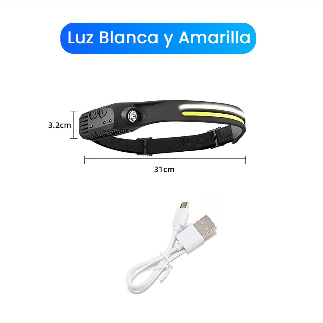 Linterna LED portátil con sensor para Cabeza