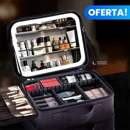 Cosmetiquera de Maquillaje con Espejo de Luz Led