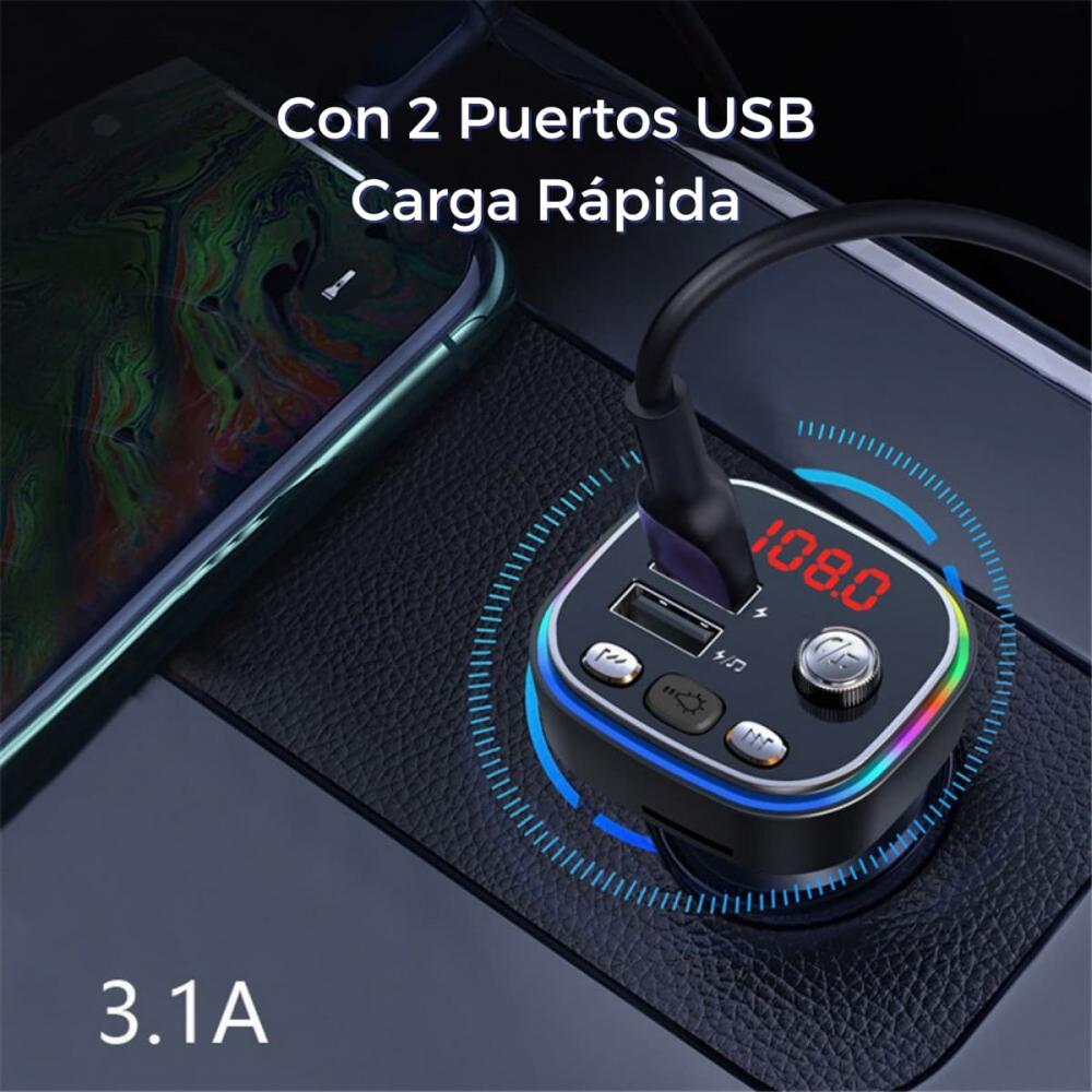 Cargador y Transmisor FM - Bluetooth para Carro