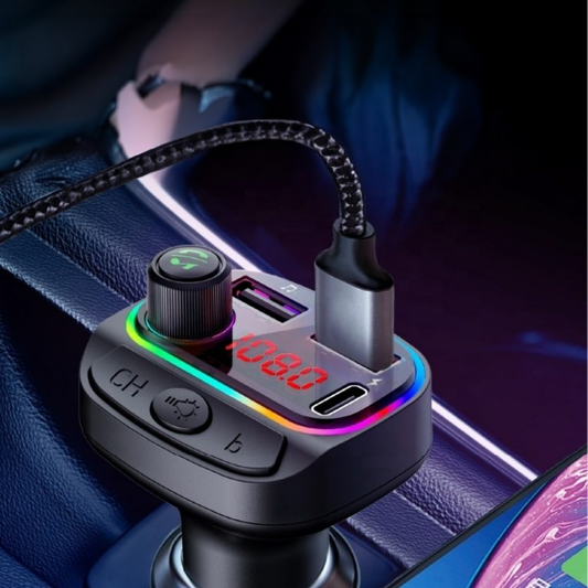 Transmisor Bluetooth y Cargador Tipo C - USB Carga rápida