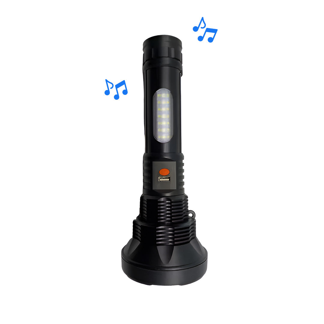 Linterna Recargable con Bluetooth para música