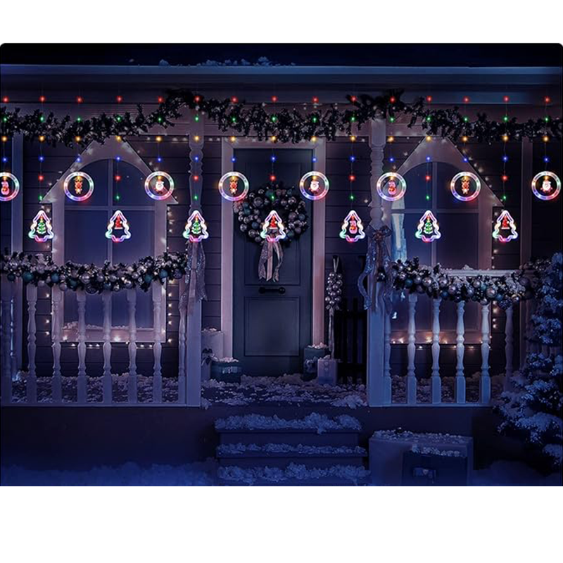 Serie Cascada Pino y Circulo con Personajes De Navidad MultiColor - 4.5 METROS