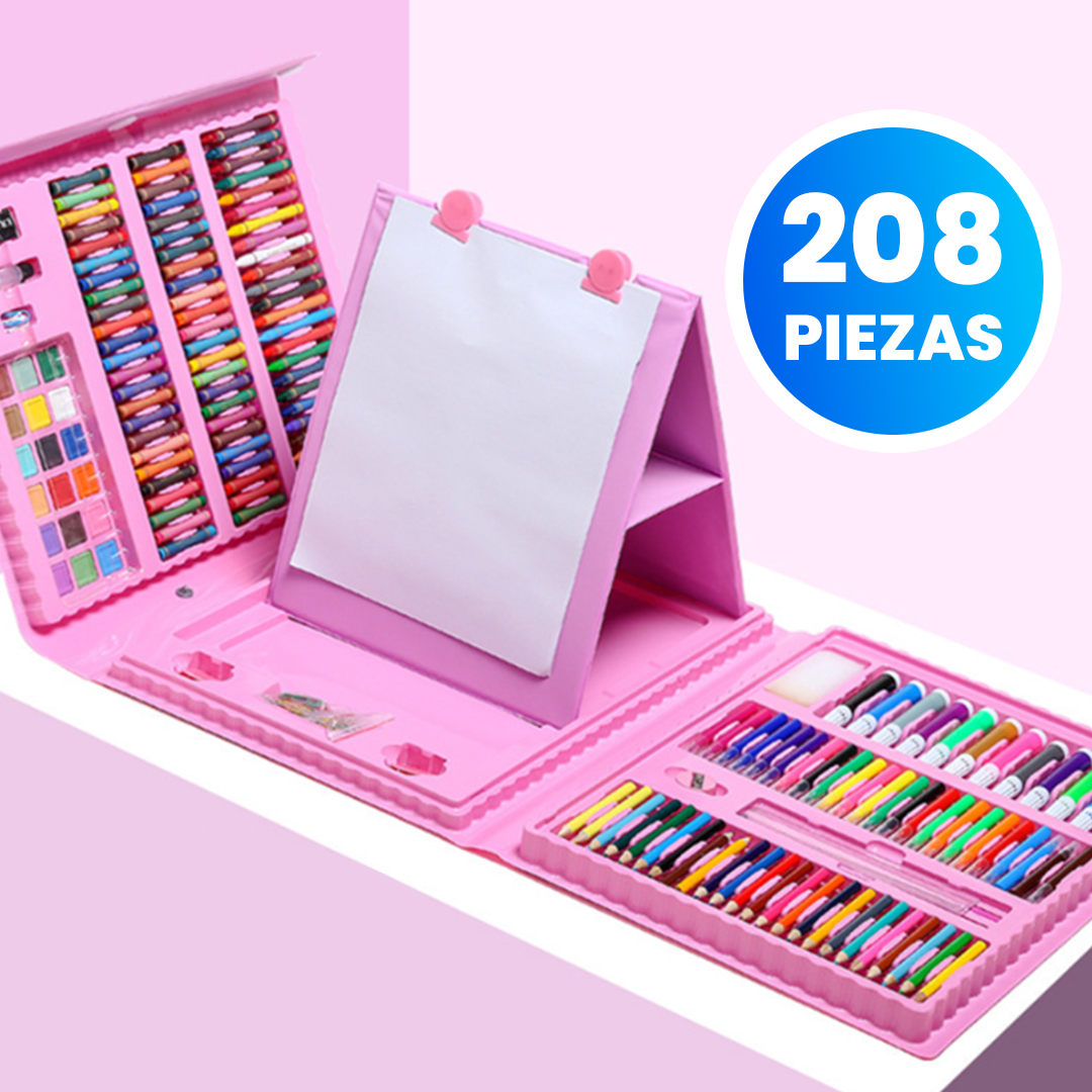 Set de Arte Completo 🎨 208 Piezas ⭐ Todo en 1 para Colorear y Pintar