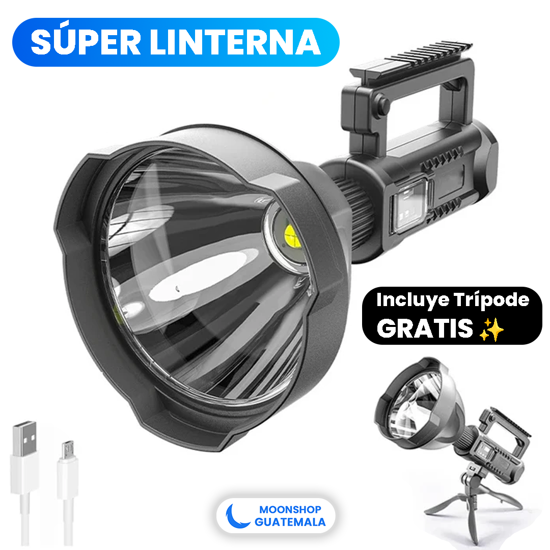 Súper Linterna De Foco Recargable con Tripode GRATIS