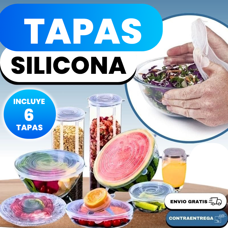 OFERTA KIT DE 6 Tapas🔥 Set de Tapas de Silicona