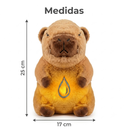 Peluche Relajante Capibara Cafe-  (Luz y Sonido). 💤