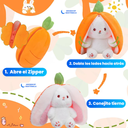 Peluche Relajante Zanahoria -  (Luz y Sonido). 💤
