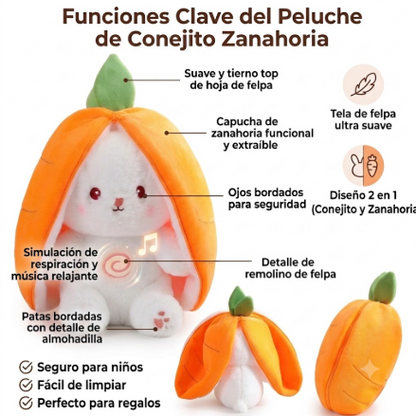 Peluche Relajante Zanahoria -  (Luz y Sonido). 💤