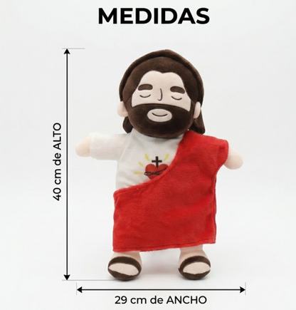 Jesus Rojo Peluche relajante (Luz y Sonido)