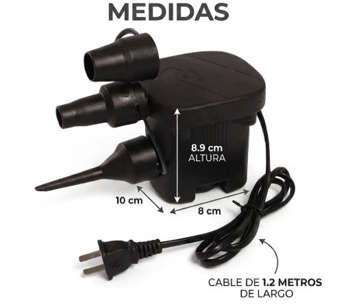 Inflador Eléctrico Portátil - 3 Boquillas diferentes tamaños 🌊