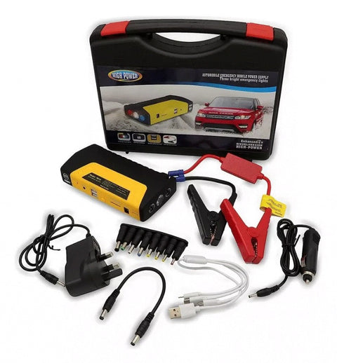 Iniciador de batería de carro jumper con mini compresor inflador de llantas 16000 mAh