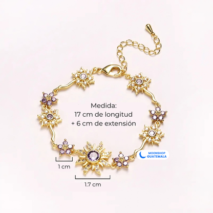 Medidas de la pulsera de Rapunzel: 17 cm más 6 cm de extensión