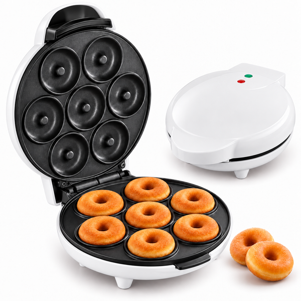 Máquina Eléctrica para Hacer 7 Mini Donas a la Vez, con Moldes Antiadherentes