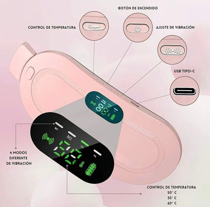 Cinturón Térmico Menstrual - Con calor y masaje 3 niveles y 4 modos, ideal para mayor comodidad durante esos días.