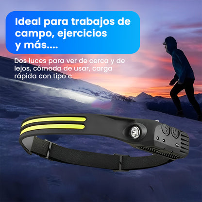 Linterna LED portátil con sensor para Cabeza