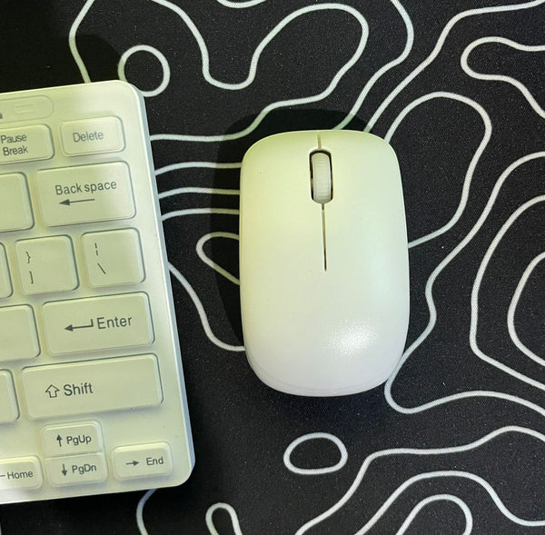 Teclado blanco Bluetooth con teclas de navegación, inicio, fin y avance de página