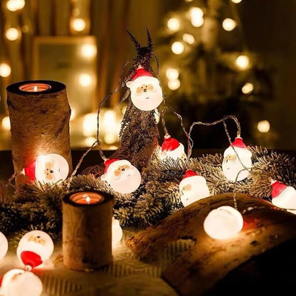 Serie de Luz de cabeza de Papá Noel - 10 Luces LED