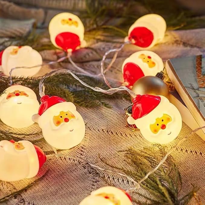 Serie de Luz de cabeza de Papá Noel - 10 Luces LED