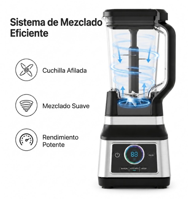 Licuadora Profesional EWTTO 1500W Trituradora de Hielo Digital