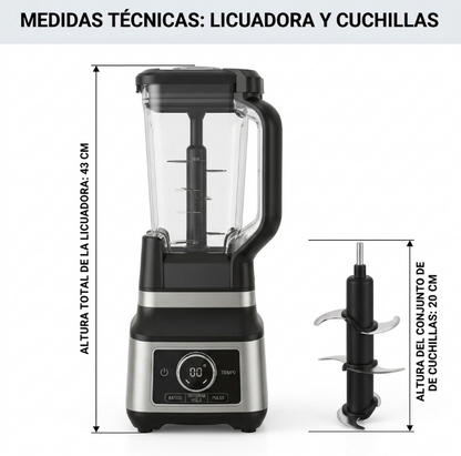 Licuadora Profesional EWTTO 1500W Trituradora de Hielo Digital