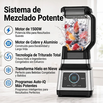 Licuadora Profesional EWTTO 1500W Trituradora de Hielo Digital