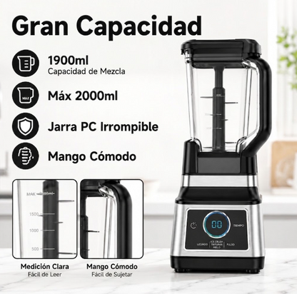 Licuadora Profesional EWTTO 1500W Trituradora de Hielo Digital