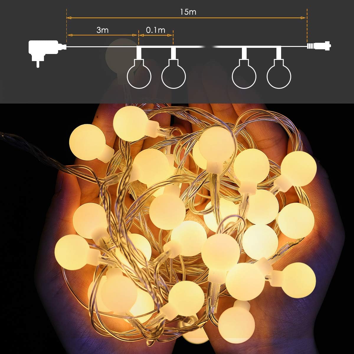 Luces LED Decorativas para Exterior - 10 Metros