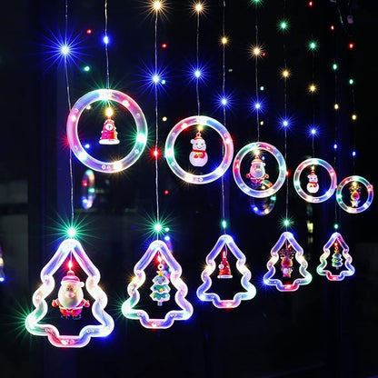 Serie Cascada Pino y Circulo con Personajes De Navidad MultiColor -  4.5 METROS