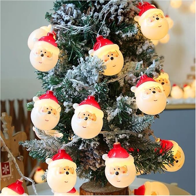 Serie de Luz de cabeza de Papá Noel - 10 Luces LED