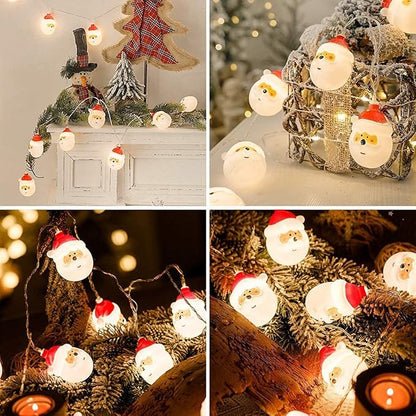 Serie de Luz de cabeza de Papá Noel - 10 Luces LED