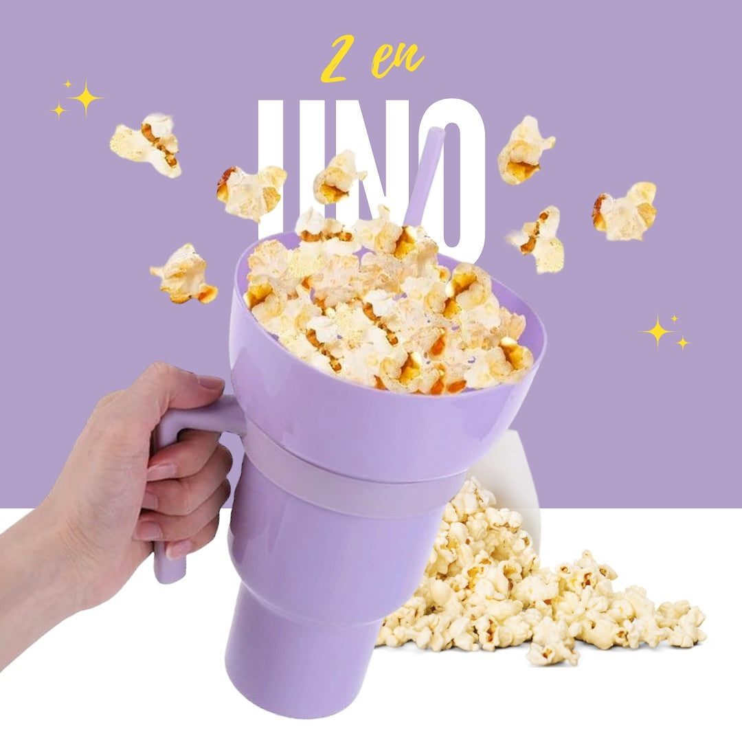 OFERTA 2X1 ⭐ Vasos Botaneros 2 en 1 - Lleva bebida y golosinas juntos