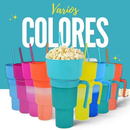 OFERTA 2X1 ⭐ Vasos Botaneros 2 en 1 - Lleva bebida y golosinas juntos